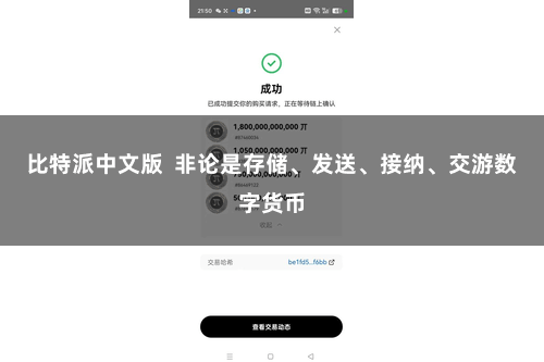 比特派中文版  非论是存储、发送、接纳、交游数字货币